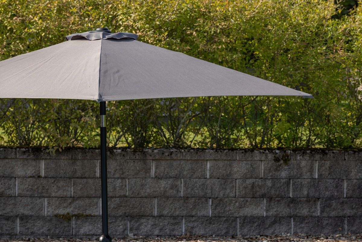 SONNENSCHIRM 300 cm  - Grau, KONVENTIONELL, Textil/Metall (300/300cm) - Gardenson