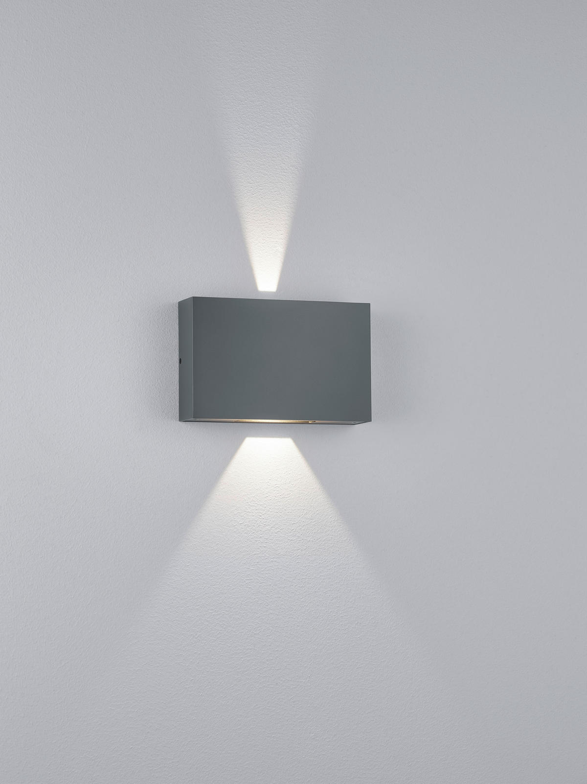 AUSSENWANDLEUCHTE Pari 18/11,5/4,5 cm  - Graphitfarben, Design, Glas/Metall (18/11,5/4,5cm) - Helestra