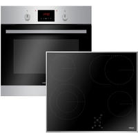 BACKOFENSET 50138  - Edelstahlfarben/Schwarz, Basics, Glas/Metall (57,5/59/50,5cm) - Mican