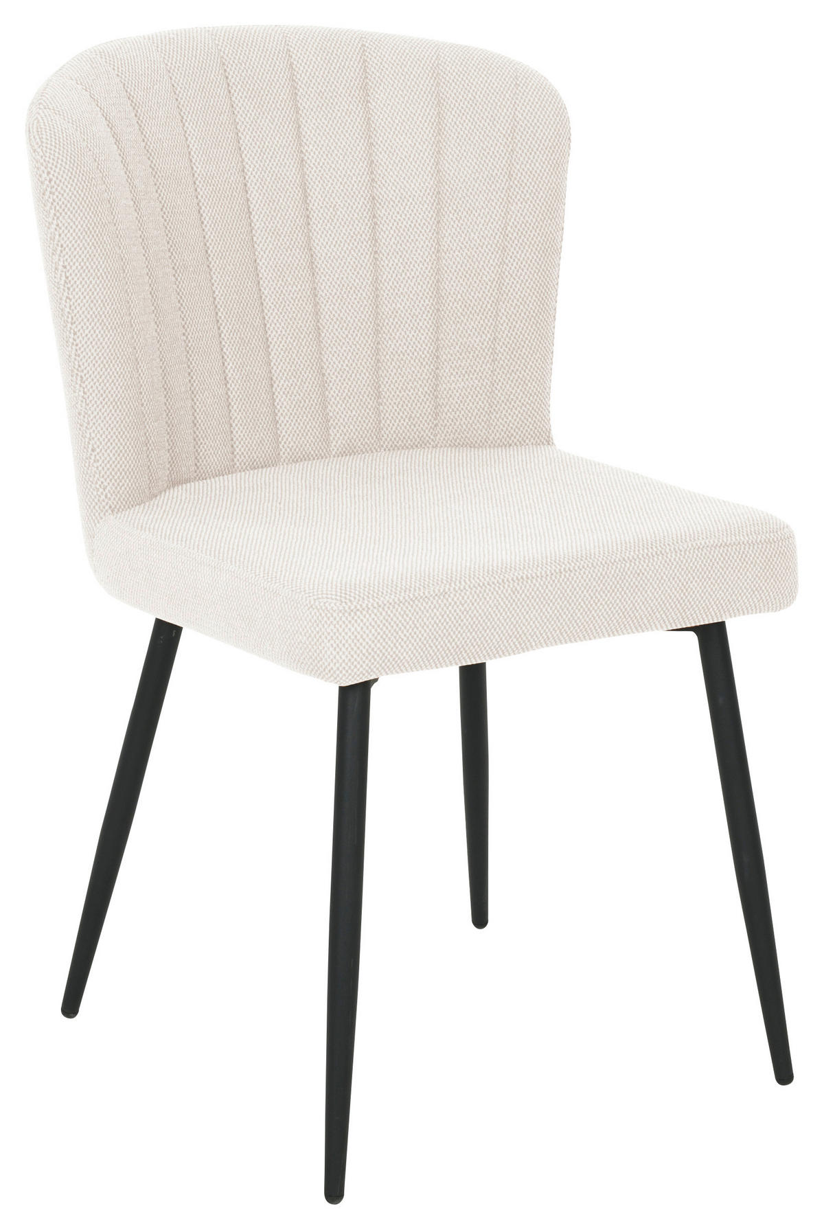 VIERFUßSTUHL  in Eisen Leinenoptik Holz, Metall, Textil  - Beige/Schwarz, KONVENTIONELL, Holz/Textil (52/82/60cm) - P & B