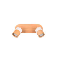 BODOVÉ SVÍTIDLO, GU10, 28/15/9 cm - bílá/hnědá, Natur, kov/dřevo (28/15/9cm)