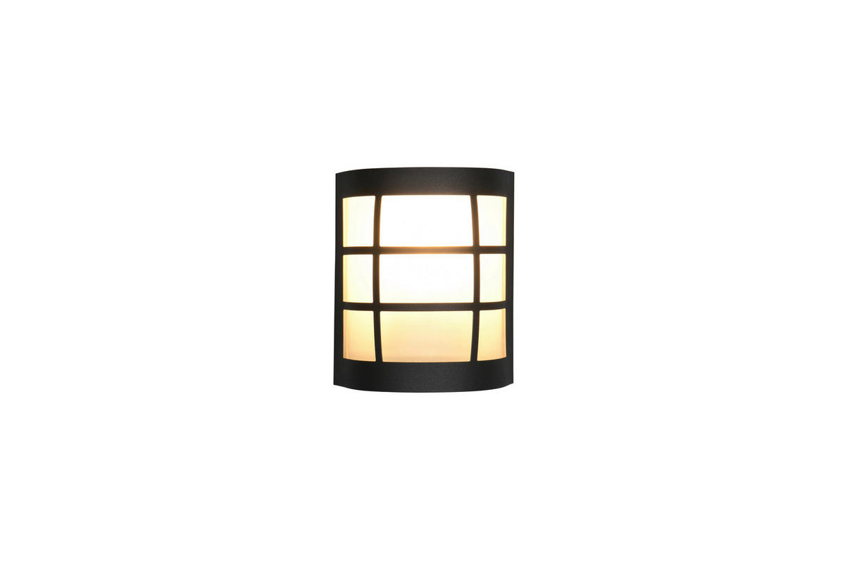 AUßENWANDLEUCHTE 14/10,5/16,5 cm   - Schwarz/Weiß, Design, Glas/Metall (14/10,5/16,5cm)