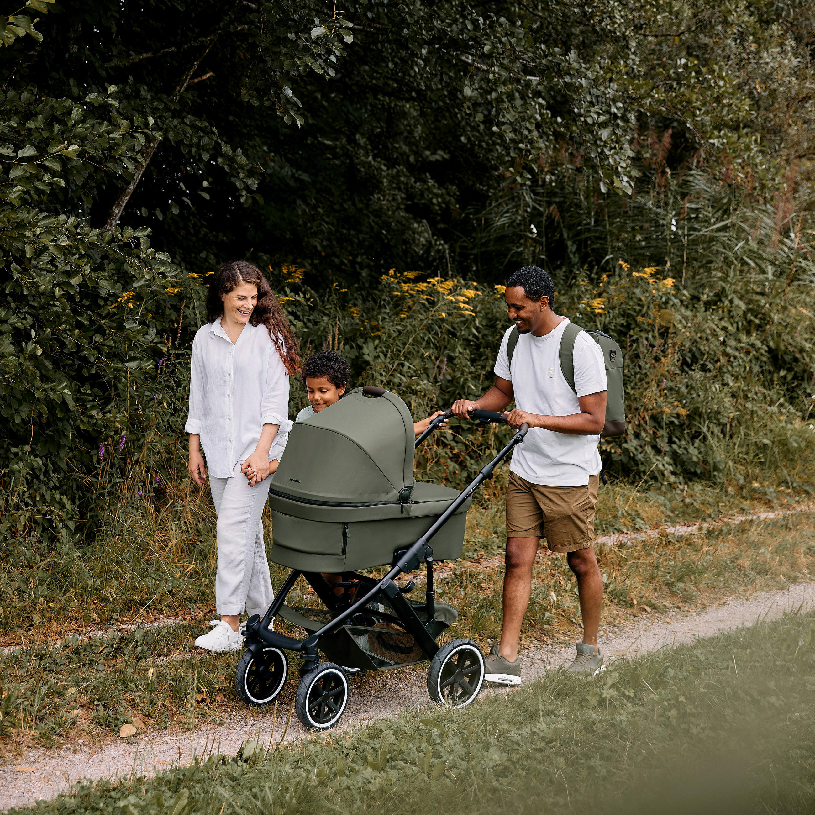 KINDERWAGEN  Salsa 5 Air  Avocado  - Schwarz/Olivgrün, Basics, Textil/Metall (63/118/95,5cm) - ABC Design