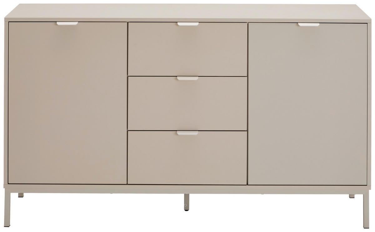 SIDEBOARD  140/80/40 cm 3 Schublade(n)  - Kaschmir, Design, Holzwerkstoff/Metall (140/80/40cm) - MID.YOU