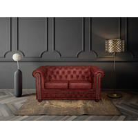 2-SITZER-SOFA YORK in Lederlook Rostfarben  - Rostfarben/Braun, Design, Holz/Textil (148/72/86cm) - P & B