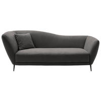 RÉCAMIERE Anthrazit Chenille Zierkissen, Rücken echt  - Anthrazit/Schwarz, KONVENTIONELL, Textil/Metall (224/70/97cm) - Hom`in