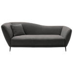 RÉCAMIERE Anthrazit Chenille Zierkissen, Rücken echt  - Anthrazit/Schwarz, KONVENTIONELL, Textil/Metall (224/70/97cm) - Hom`in