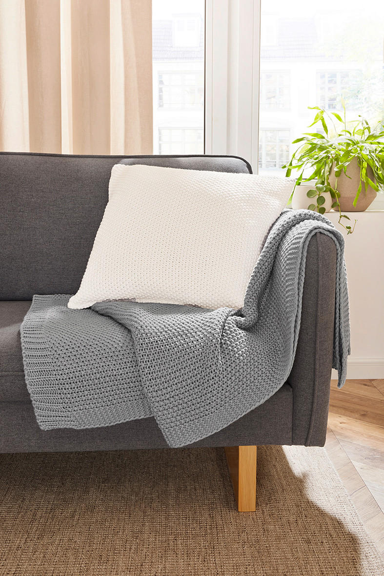 KISSENHÜLLE 50/50 cm  - Weiß, Design, Textil (50/50cm)