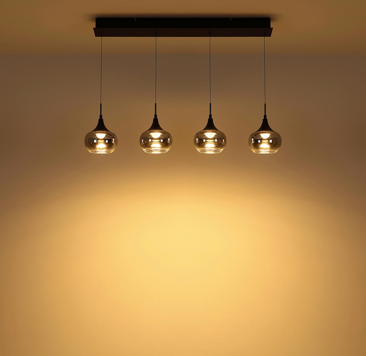 ZÁVĚSNÉ SVÍTIDLO, 90/15/150 cm  - šedá/bílá, Design, kov/plast (90/15/150cm) - Globo
