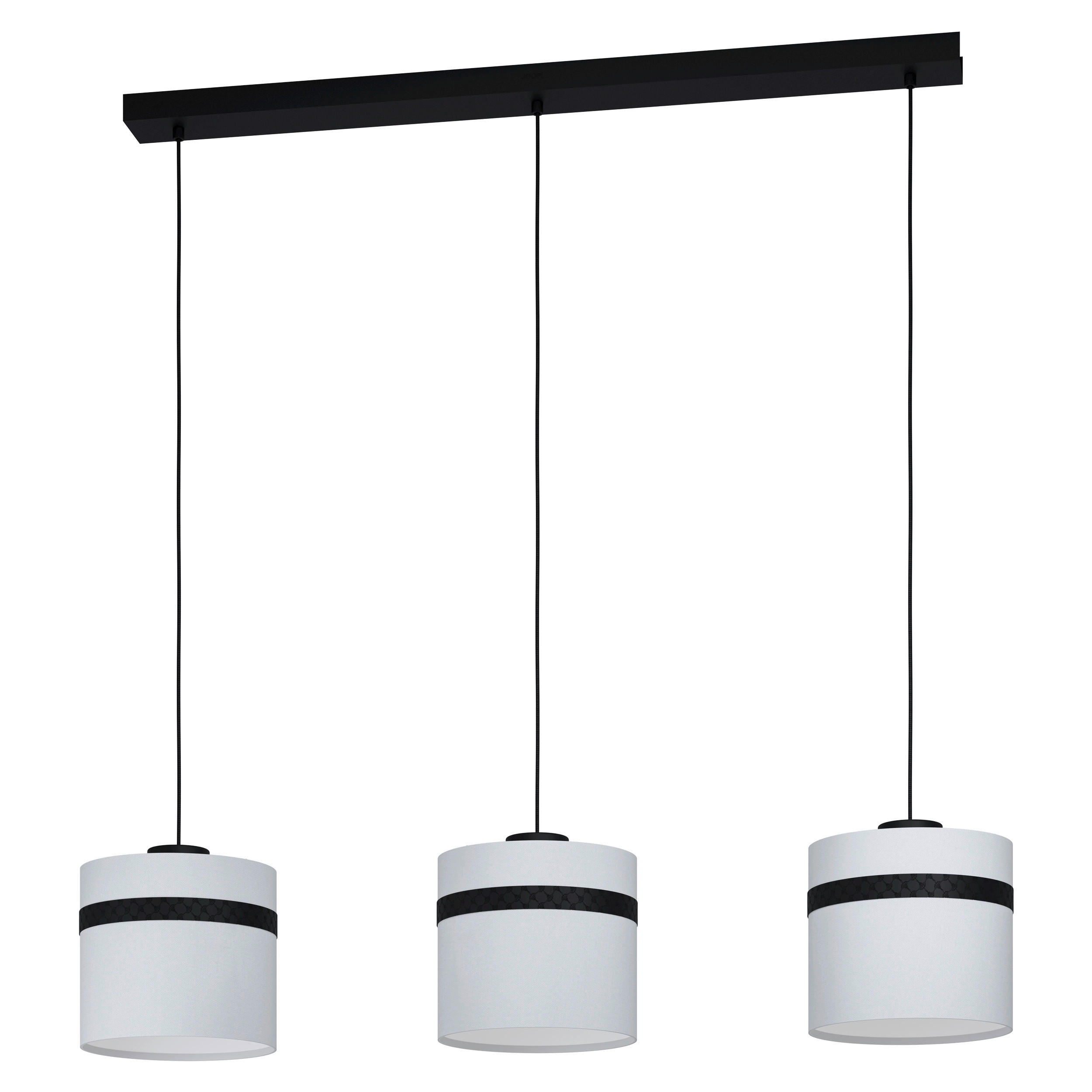 HÄNGELEUCHTE Round lights 103,5/21,5/110 cm   - Schwarz/Weiß, LIFESTYLE, Textil/Metall (103,5/21,5/110cm) - Joop!