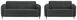 SITZGARNITUR Teddystoff Anthrazit  - Anthrazit/Schwarz, MODERN, Textil/Metall (185/76/90cm) - Livetastic