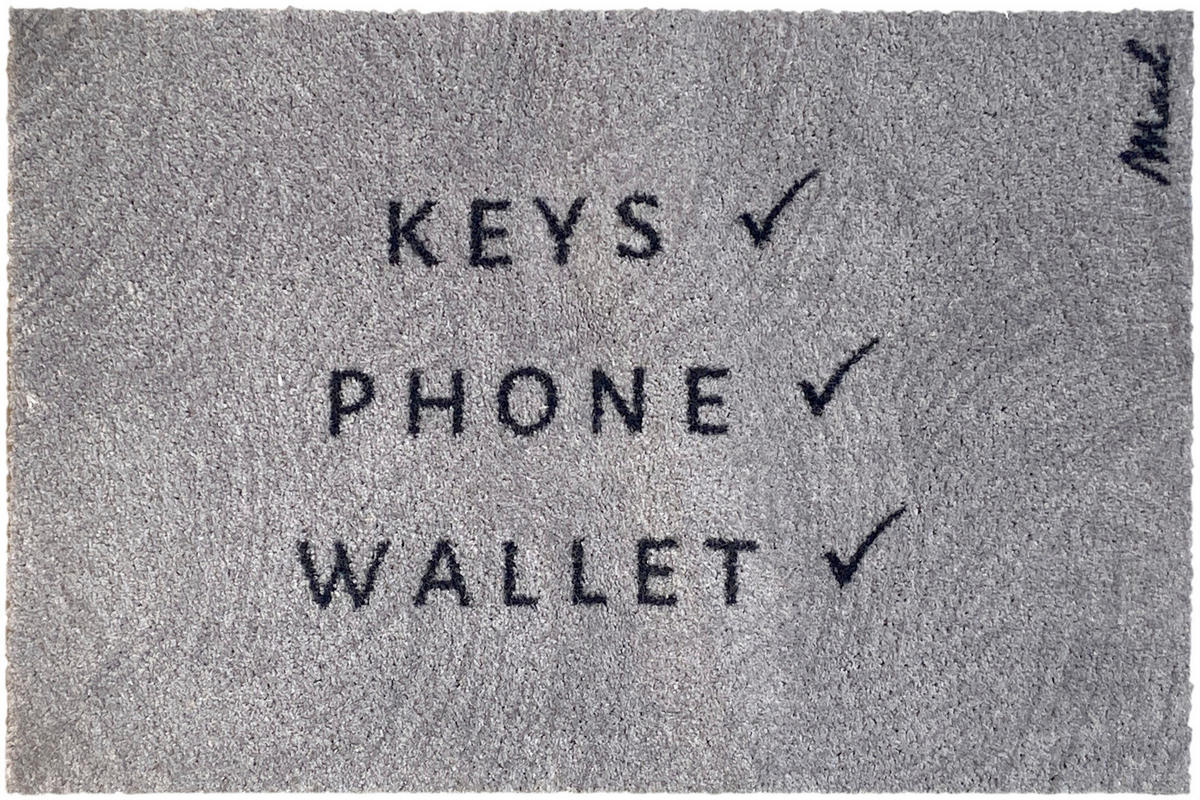 FUßMATTE  50/75 cm  Hellgrau  - Hellgrau, Trend, Kunststoff (50/75cm) - madaboutmats