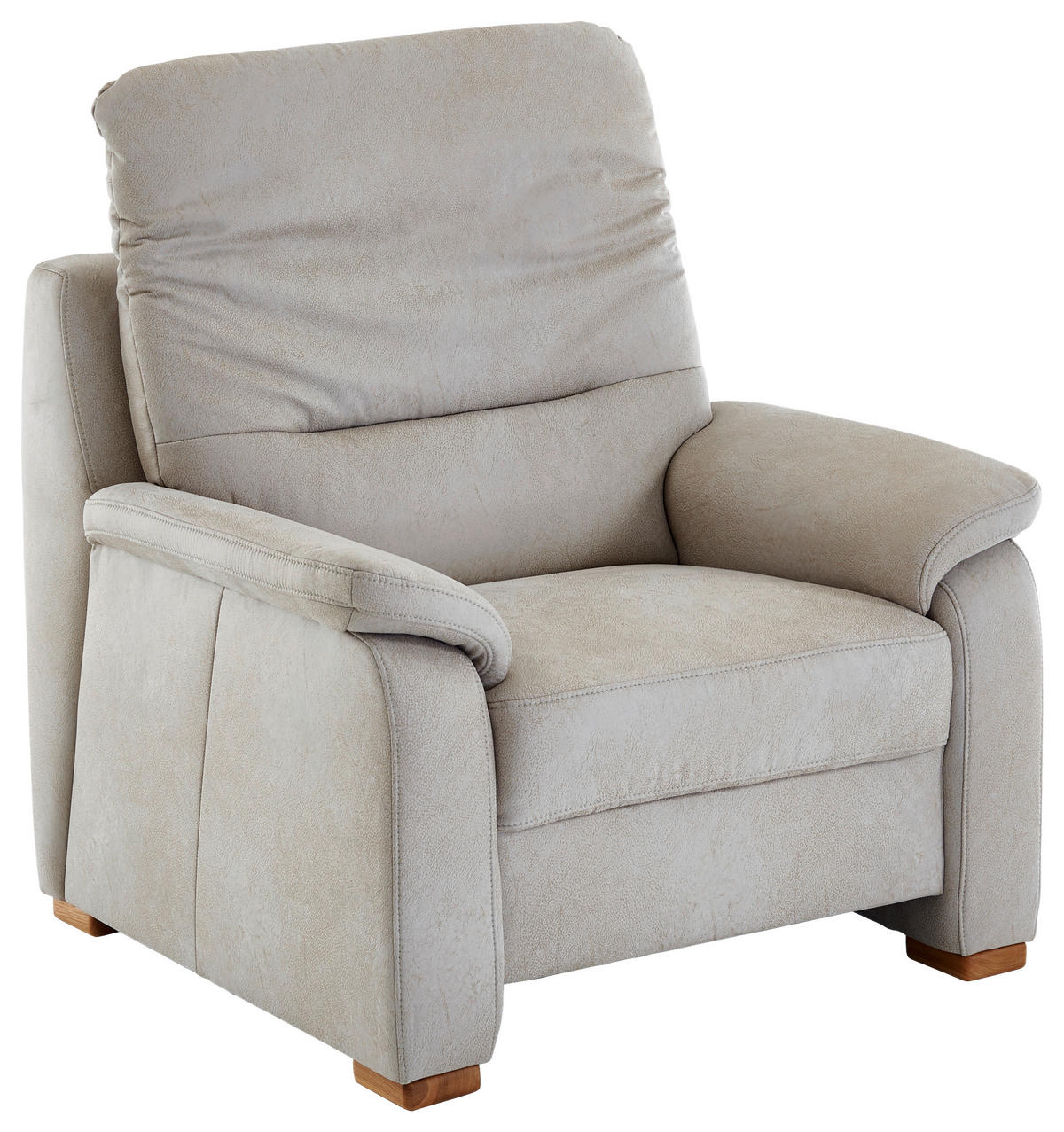 FERNSEHSESSEL Mikrofaser Hellgrau  - Eiche Bianco/Hellgrau, Design, Holz/Textil (100/92/95cm) - Beldomo Comfort