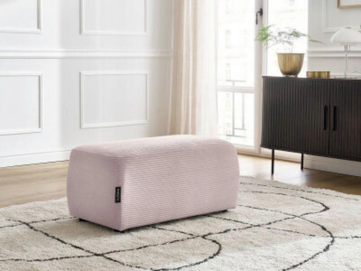 HOCKER ATILLA Cord Lila  - Lila/Schwarz, MODERN, Kunststoff/Textil (92/44/48cm)