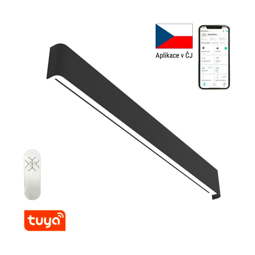 LED-WANDLEUCHTE 76/9/3,5 cm   - Schwarz, Design, Kunststoff/Metall (76/9/3,5cm) - P & B