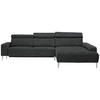 ECKSOFA  in Mikrovelours Anthrazit  308/205 cm  - Anthrazit/Alufarben, Design, Textil (308/205cm) - Sedda