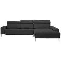 ECKSOFA  in Mikrovelours Anthrazit  308/205 cm  - Anthrazit/Alufarben, Design, Textil (308/205cm) - Sedda