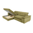 ECKSOFA  in Mikrofaser Grün  180/265 cm  - Chromfarben/Grün, Design, Textil/Metall (180/265cm) - Carryhome