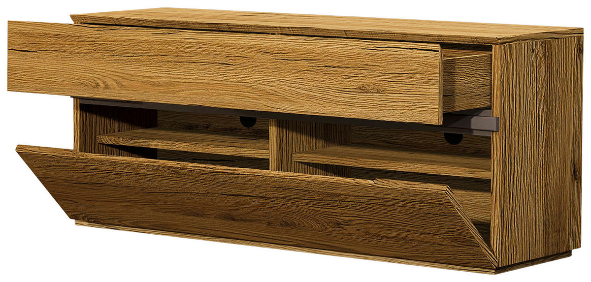 TV-ELEMENT Taupe, Wildeiche  120/56/44 cm  - Taupe/Wildeiche, Design, Holz/Holzwerkstoff (120/56/44cm) - Novel