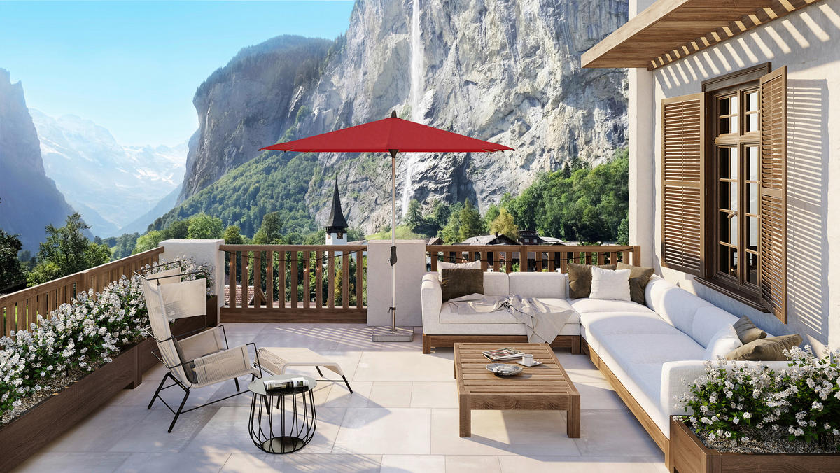 SONNENSCHIRM 250x200 cm Creme  - Creme/Alufarben, KONVENTIONELL, Textil/Metall (250/200cm) - Glatz