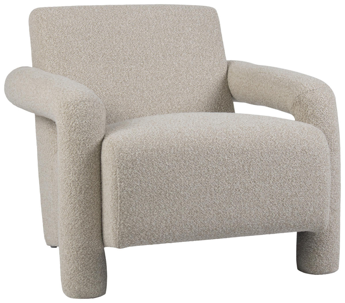 SESSEL in Bouclé Beige  - Beige, Design, Holz/Textil (78/90/73cm) - Livetastic