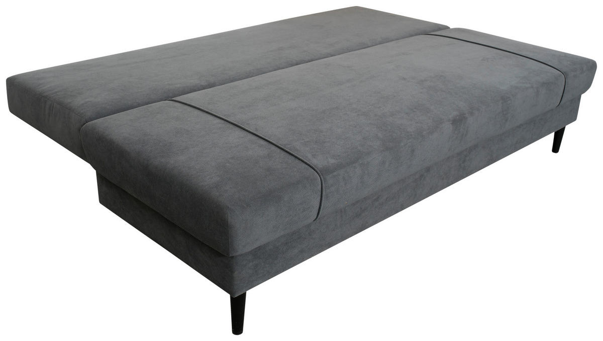 SCHLAFSOFA Webstoff Dunkelgrau  - Dunkelgrau/Schwarz, KONVENTIONELL, Holz/Kunststoff (199/88/88cm) - Carryhome