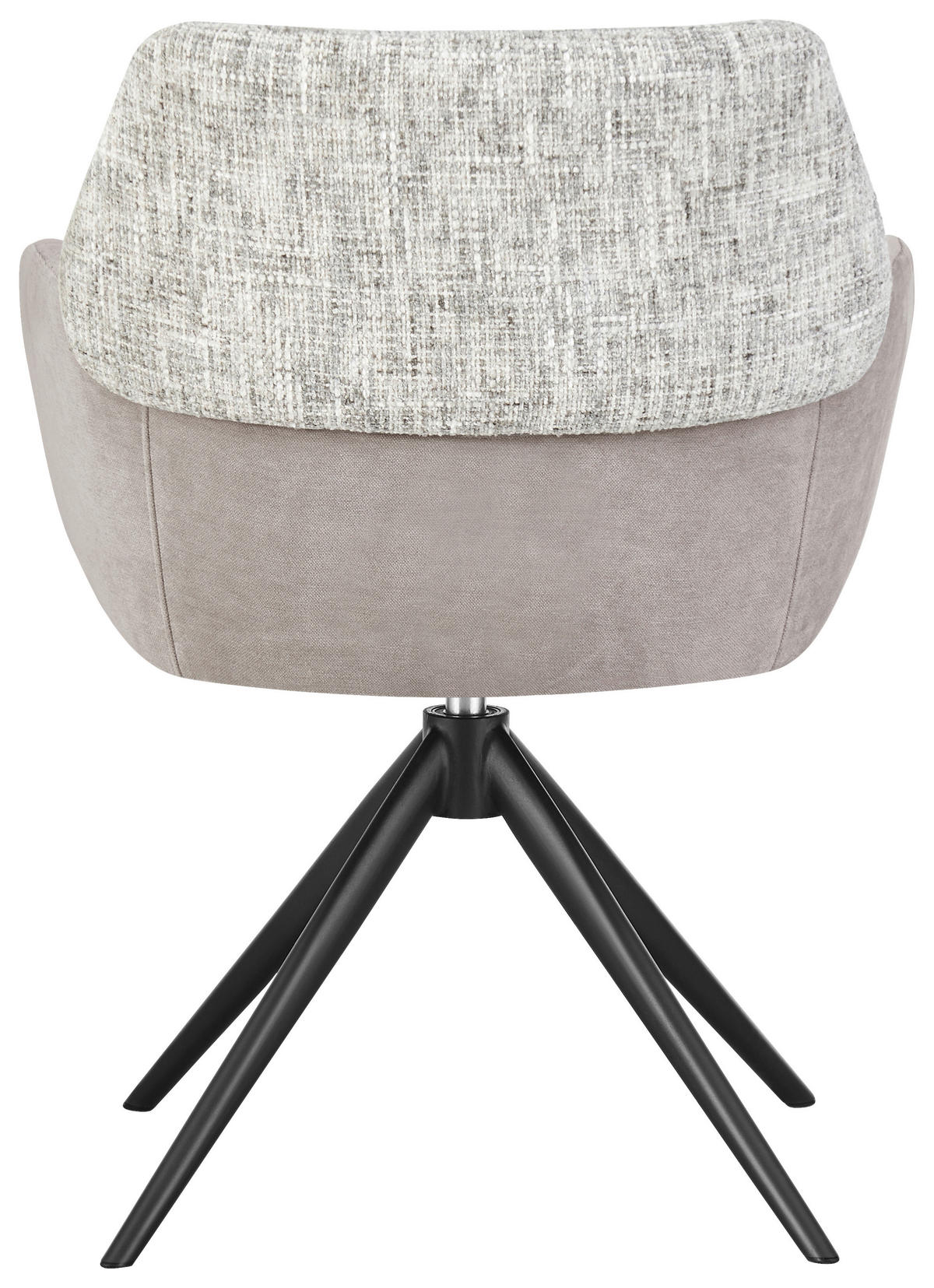 ARMLEHNSTUHL  in Eisen Webstoff  - Greige/Schwarz, Design, Textil/Metall (61/83/61cm) - Novel
