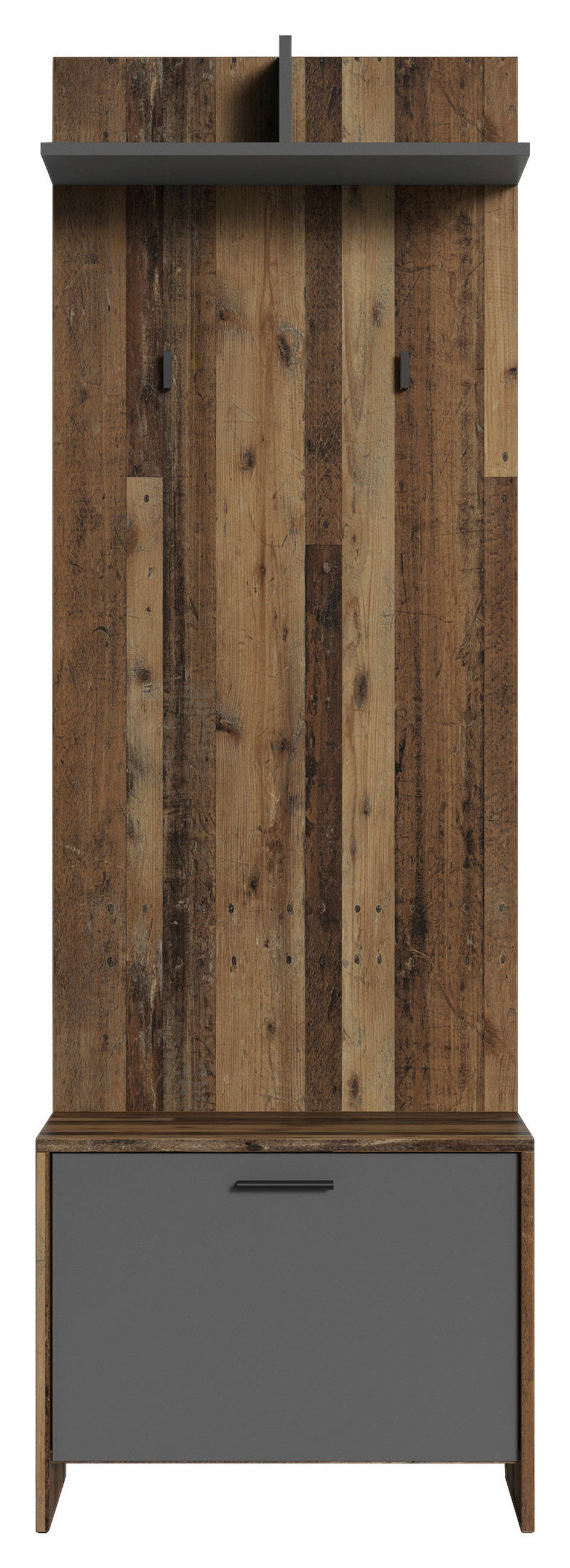 GARDEROBE 3-teilig  in 40/184/35 cm  - Alteiche/Anthrazit, Design, Holzwerkstoff (40/184/35cm) - MID.YOU