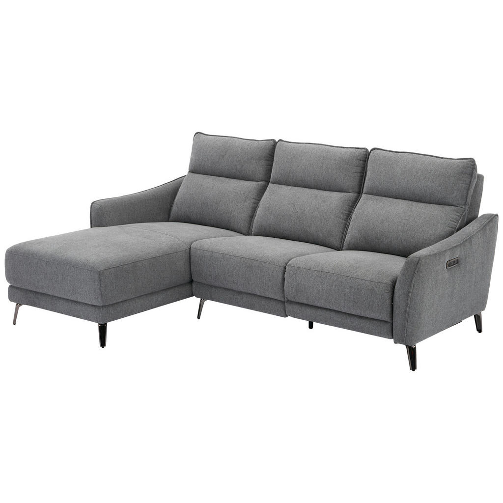 Thumbnail - Mid.you Ecksofa, Grau, Textil, 3-Sitzer, L-Form, Ottomane links, 239x168 cm, Bsci, CE, Reach, USB-Anschluss, USB-C-Ansch...