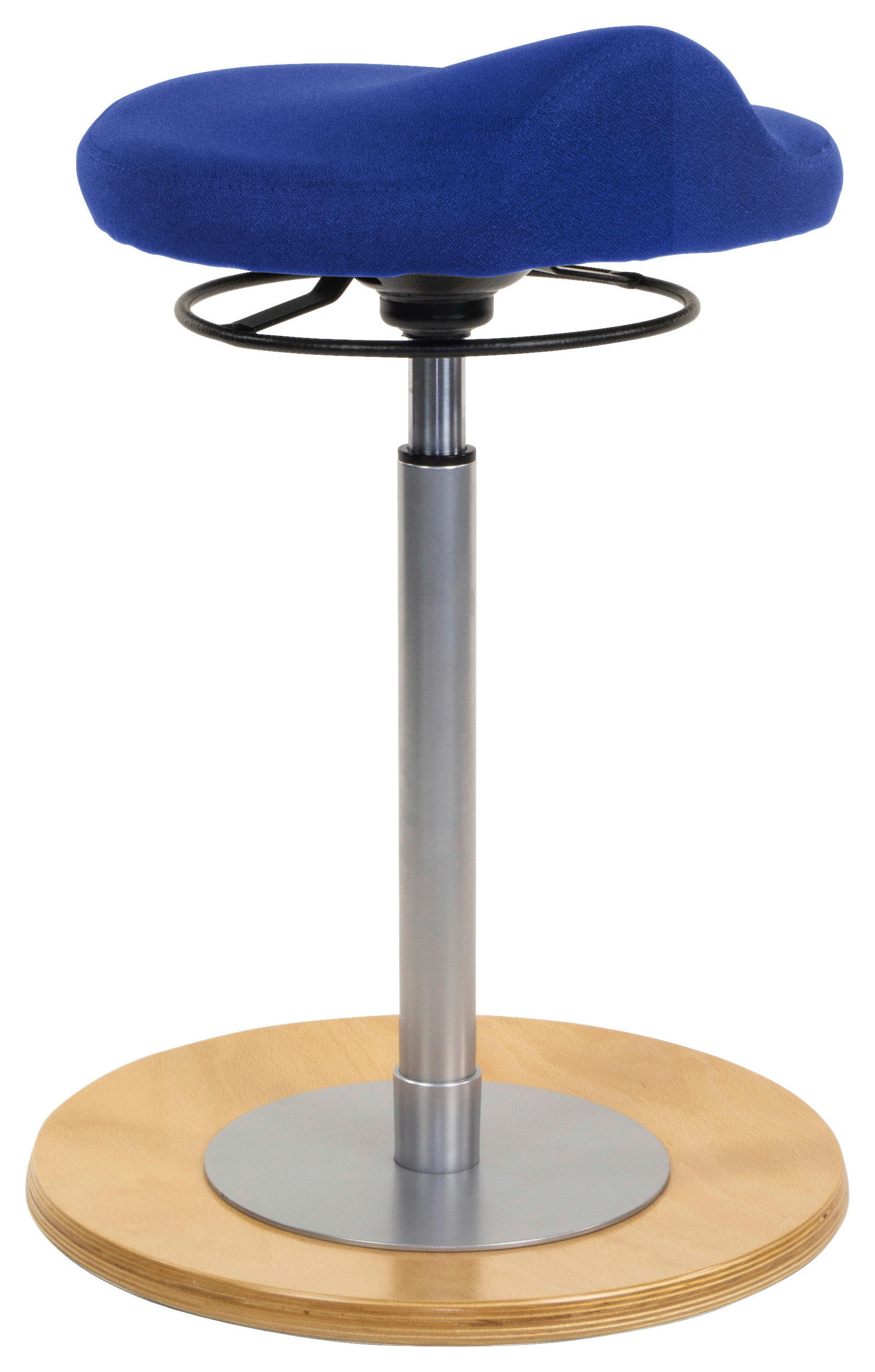 BÜROHOCKER 41/60-86/41 cm  - Blau/Silberfarben, KONVENTIONELL, Holz/Textil (41/60-86/41cm) - Livetastic