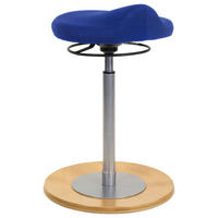 BÜROHOCKER 41/60-86/41 cm  - Blau/Silberfarben, KONVENTIONELL, Holz/Textil (41/60-86/41cm) - Livetastic