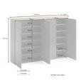 SCHUHSCHRANK 160/115/34 cm  - Eichefarben/Anthrazit, Design, Holzwerkstoff/Kunststoff (160/115/34cm) - Xora