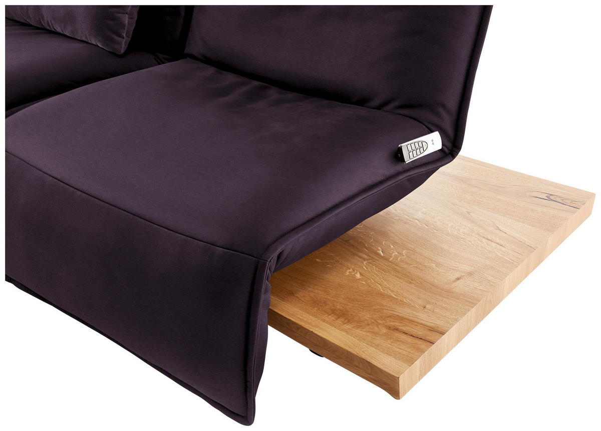 2-SITZER-SOFA in Echtleder Violett  - Eichefarben/Violett, Natur, Leder/Holz (240/63/115cm) - Koinor
