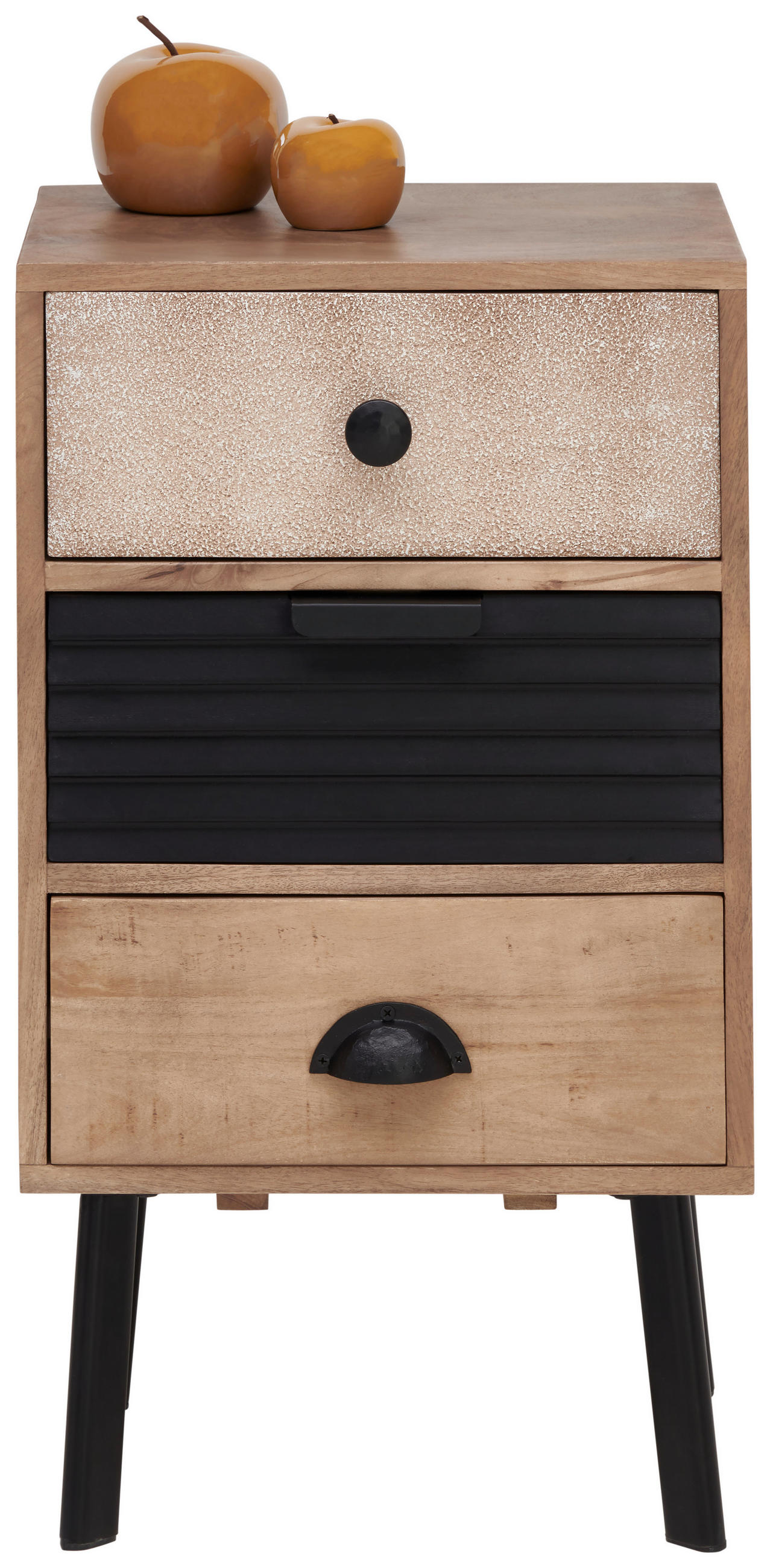 KOMMODE 40/70/35 cm  in Hellbraun, Schwarz, Dunkelbraun  - Hellbraun/Dunkelbraun, Lifestyle, Holz/Metall (40/70/35cm) - Landscape