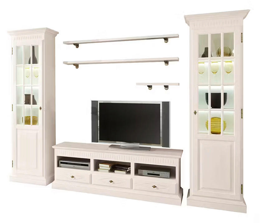 WOHNWAND 6-teilig  in Weiß  312/217/50 cm  - Weiß, LIFESTYLE, Holz (312/217/50cm) - Livetastic