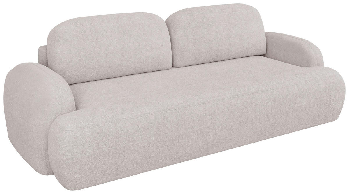 3-SITZER-SOFA Sevilla Plus Bouclé Beige  - Beige/Schwarz, Design, Kunststoff/Textil (256/93/120cm) - MID.YOU