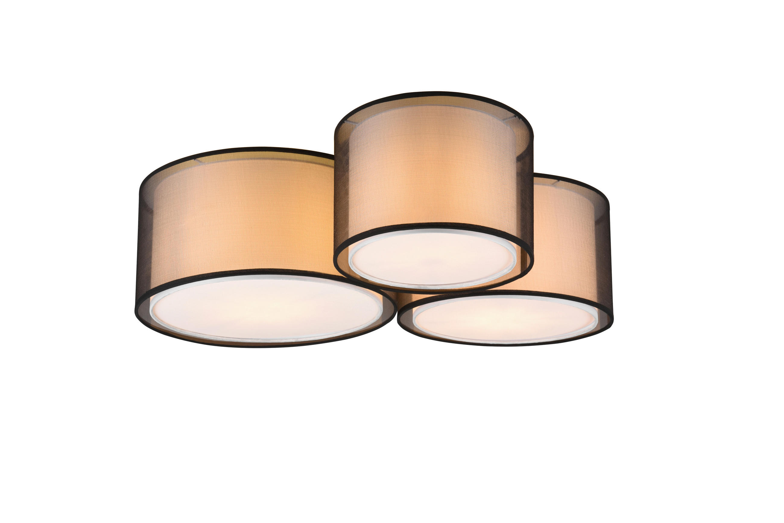 DECKENLEUCHTE    65/55/21,5 cm  - Schwarz/Grau, Design, Textil/Metall (65/55/21,5cm) - Trio Leuchten