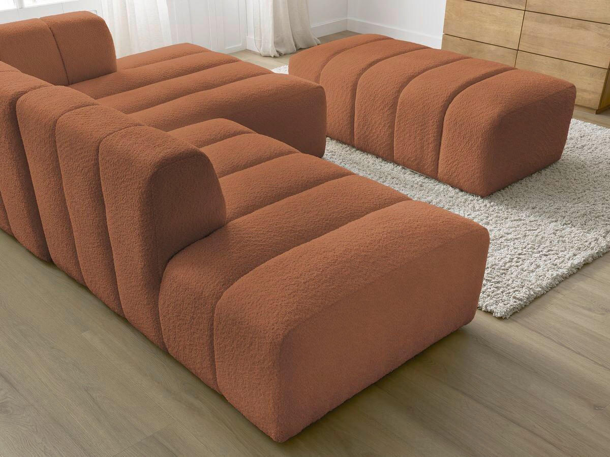 ECKSOFA  ANNECY Orange Bouclé  - Schwarz/Orange, MODERN, Kunststoff/Textil (262/170cm)
