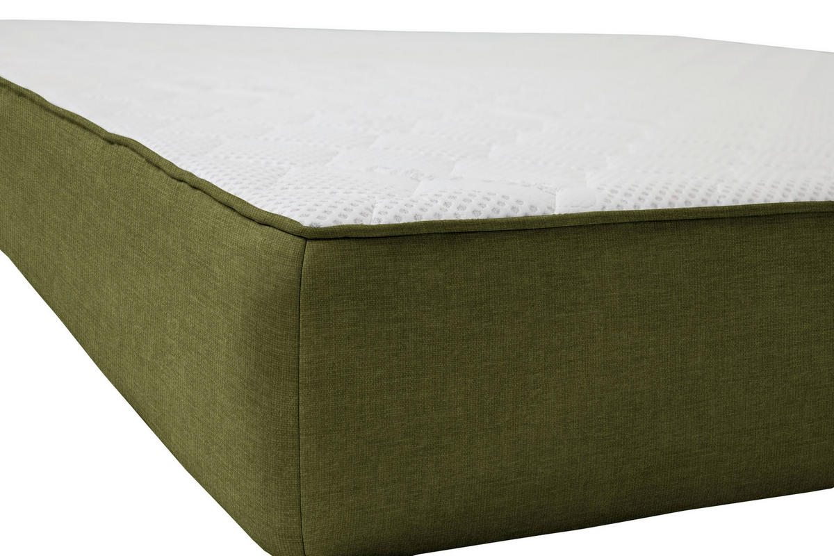TASCHENFEDERKERNMATRATZE 180/200 cm Höhe ca. 25 cm  - Weiß/Olivgrün, Trend, Textil (180/200cm) - Esposa