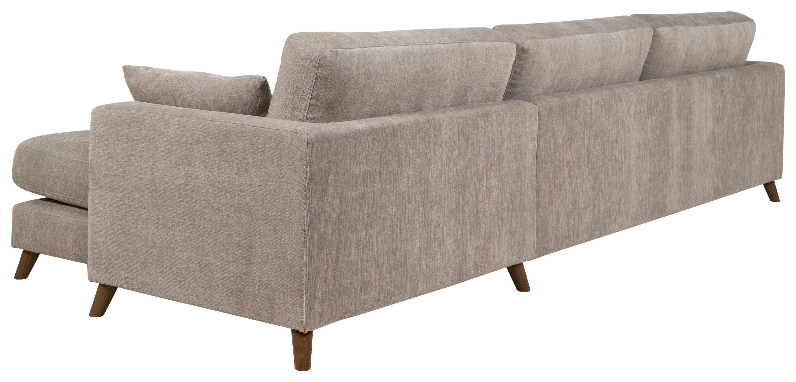 SOFFA i flatväv brun, greige  - greige/brun, Klassisk, metall/trä (302/83/190cm) - Best Price