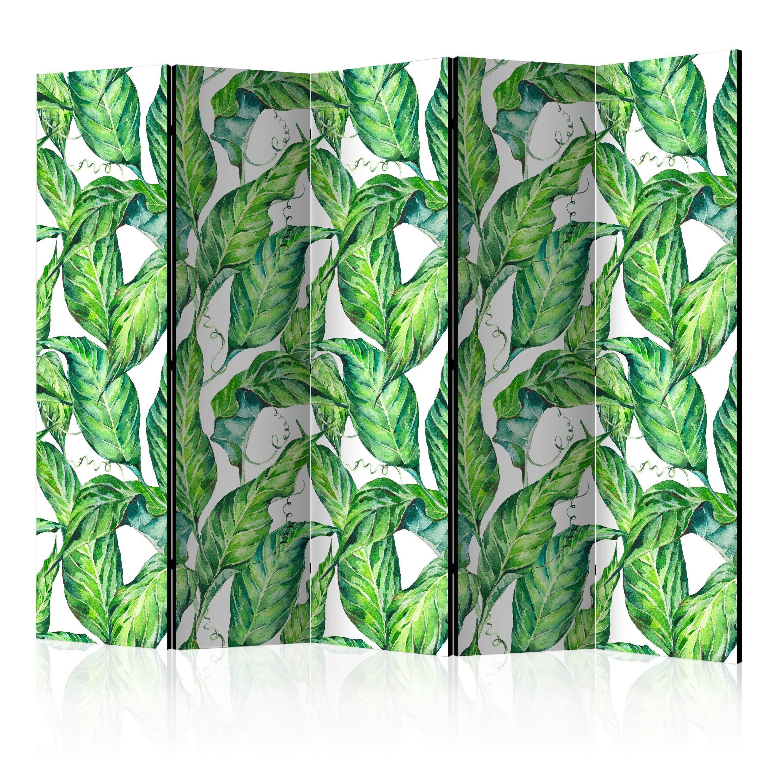 SKÄRMVÄGG  i trä, textil  vit, ljusgrön  - vit/ljusgrön, Basics, trä/textil (225cm) - artgeist