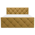 BOXBETT 140/200 cm,  in Senfgelb, Matratze, Bettkasten, Topper, H3 = fest  - Senfgelb/Schwarz, KONVENTIONELL, Kunststoff/Textil (140/200cm) - Carryhome