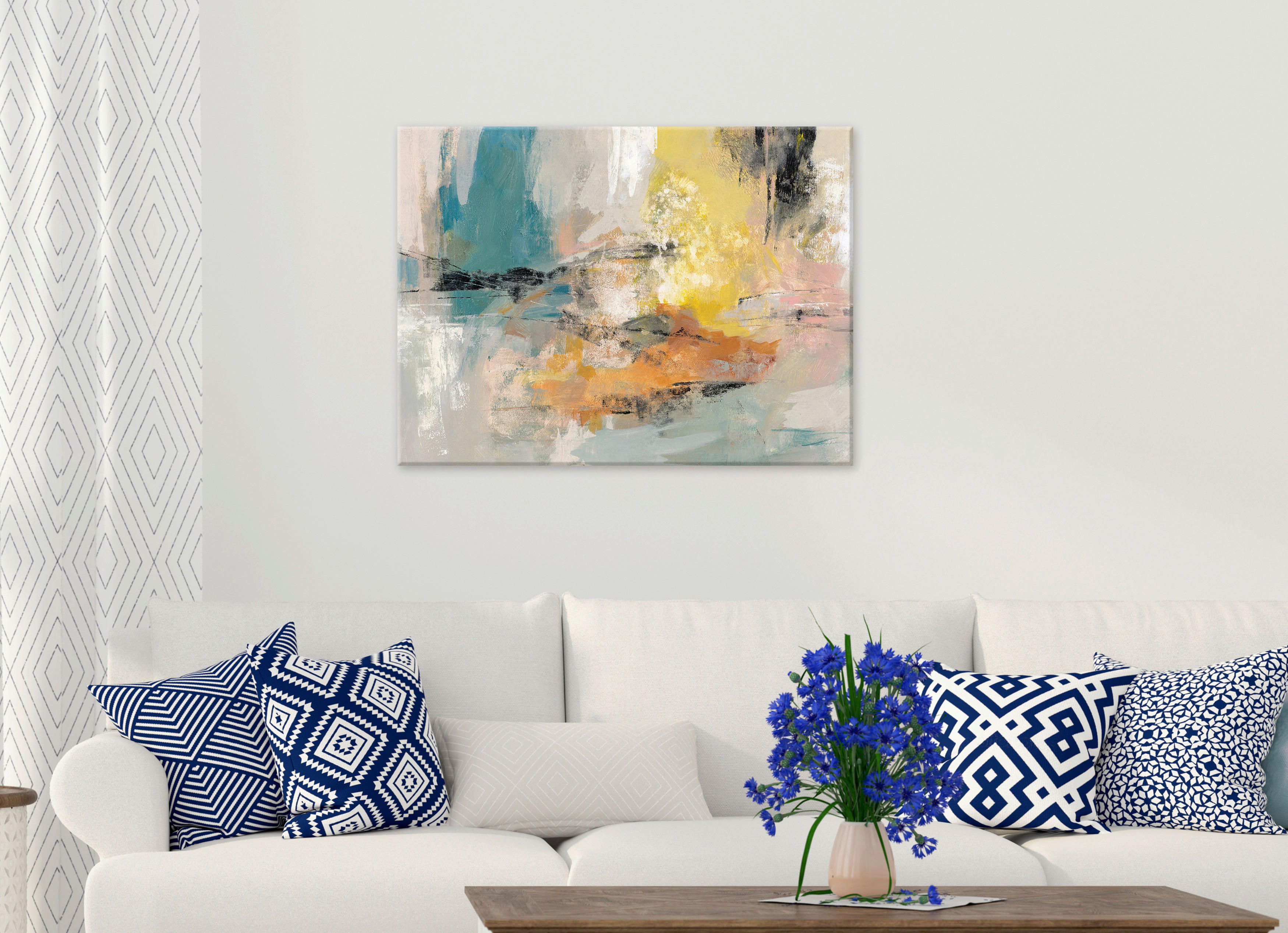 OBRAZ NA PLÁTNĚ, abstraktní, 60/80 cm  - vícebarevná, Konvenční, dřevo/papír (60/80cm) - Euroart