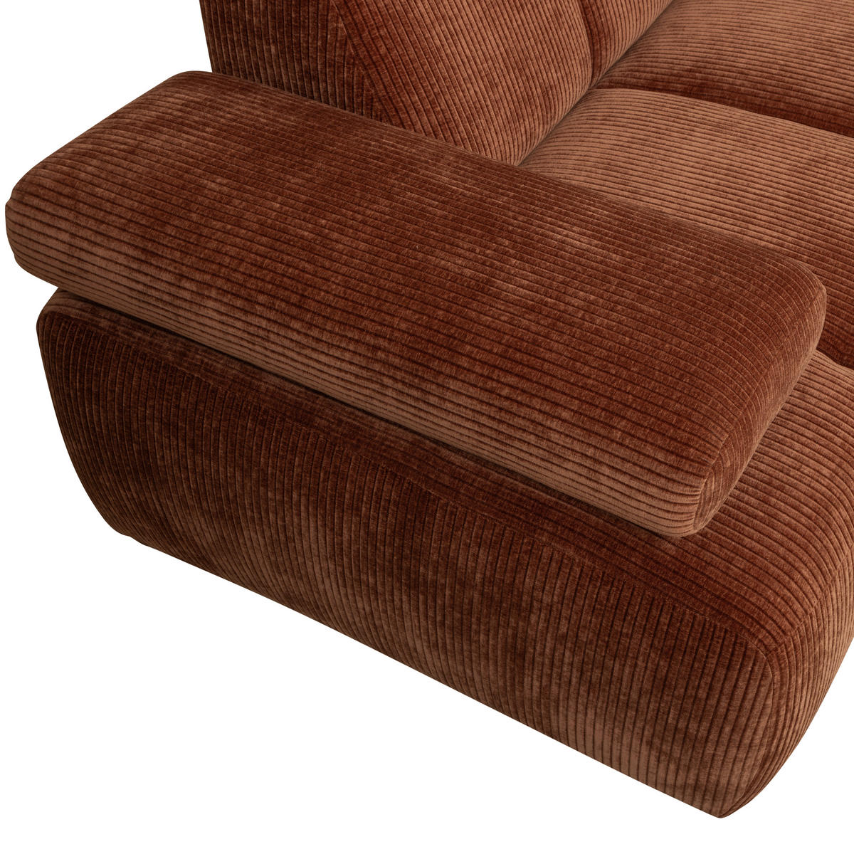 ECKSOFA Mojo Rostfarben gerippt  - Rostfarben, Design, Textil (310/230cm) - Livetastic