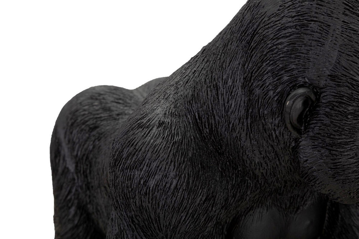 Skulptur Black Gorilla - Schwarz, Basics, Kunststoff (35/37,5/21,5cm)