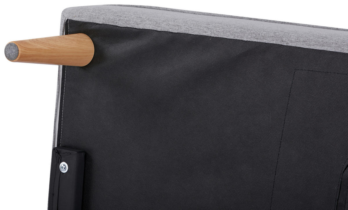 SCHLAFSOFA in Webstoff Hellgrau  - Hellgrau/Schwarz, Design, Holz/Kunststoff (180/77/87cm) - MID.YOU