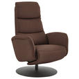 RELAXSESSEL in Leder Braun  - Schwarz/Braun, Design, Leder/Metall (76/108/86cm) - Dieter Knoll