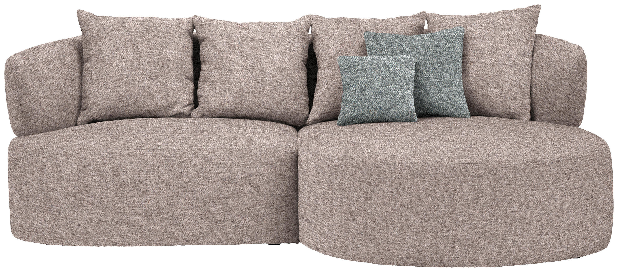 ECKSOFA in Flachgewebe Hellbraun  235/166 cm  - Hellbraun/Schwarz, MODERN, Kunststoff/Textil (235/166cm) - Hom`in
