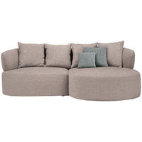 ECKSOFA in Flachgewebe Hellbraun  235/166 cm  - Hellbraun/Schwarz, MODERN, Kunststoff/Textil (235/166cm) - Hom`in