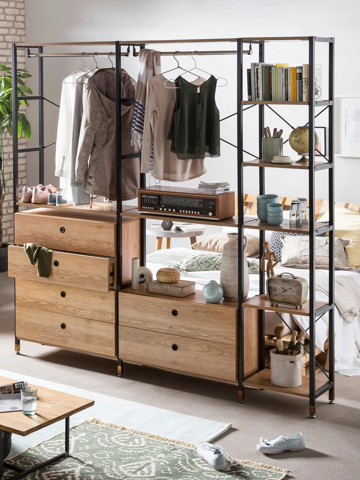 STEGHYLLA i 45/210/30 cm naturfärgad, svart  - svart/naturfärgad, Design, metall/trämaterial (45/210/30cm) - Livetastic